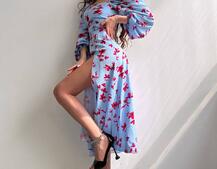 Сукня -міді зі шнурівкою на спинці та розрізом на ніжці | PUSHKA SHOP