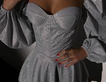 Сяюча корсетна сукня бюстьє з подвійною спідницею  | PUSHKA SHOP