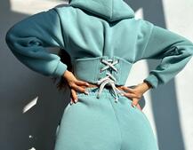 Комплект на флісі : худі з елементами корсету + штани  Комплект на флісі : худі з елементами корсету + штани  | PUSHKA SHOP