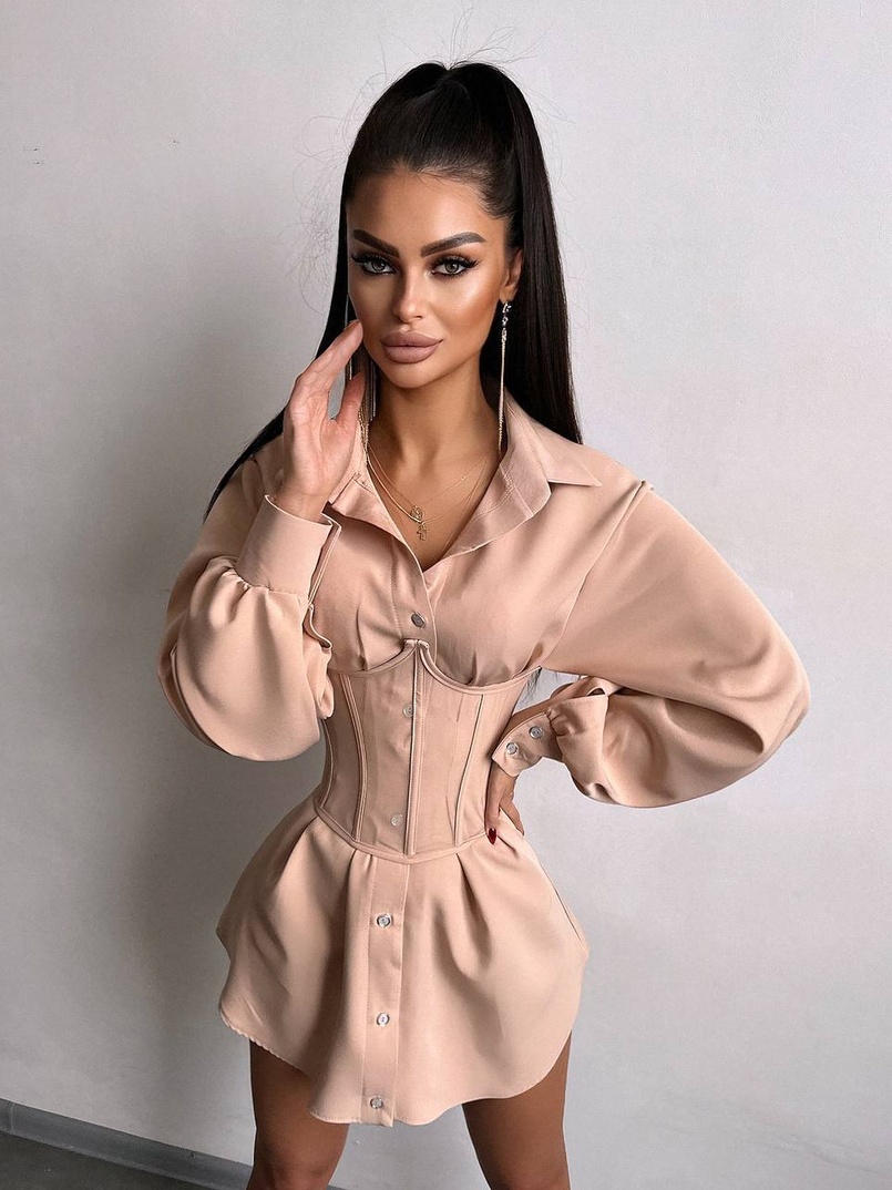 Приталена сорочка + корсет Приталена сорочка + корсет | PUSHKA SHOP