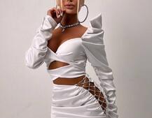 Сукня міні з драпіруванням, декорована стразами  | PUSHKA SHOP