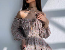 Сукня з квітковим принтом з воланами на ґудзиках Сукня з квітковим принтом з воланами на ґудзиках | PUSHKA SHOP