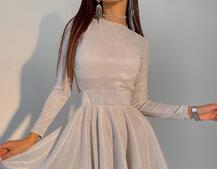 Блискуча сукня міні з відкритою спиною  Блискуча сукня міні з відкритою спиною  | PUSHKA SHOP