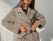 Кашемировое пальто в клетку на подкладке Кашемировое пальто в клетку на подкладке | PUSHKA SHOP