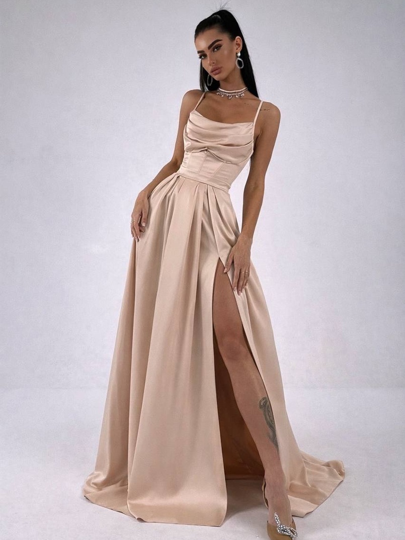 Атласний комплект: корсет + спідниця максі  | PUSHKA SHOP