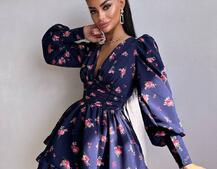 Сукня міні з пишною спідницею та драпіруванням на талії | PUSHKA SHOP