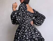 Сукня з квітковим принтом з воланами на ґудзиках  Сукня з квітковим принтом з воланами на ґудзиках  | PUSHKA SHOP