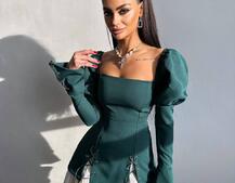 Сукня з об'ємними рукавами + спідниця з воланами Сукня з об'ємними рукавами + спідниця з воланами | PUSHKA SHOP