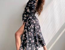 Сукня -міді зі шнурівкою на спинці та розрізом на ніжці | PUSHKA SHOP