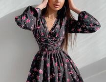 Приталенное платье с корсетной вставкой и  юбкой-солнцем   | PUSHKA SHOP