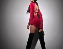 Оксамитовий комплект, декорований бахромою зі страз | PUSHKA SHOP