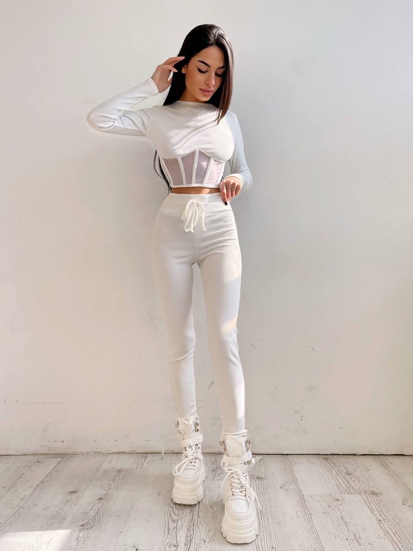 Трикотажний комплект: корсетний топ + легінси | PUSHKA SHOP