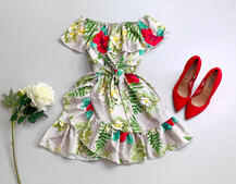 Цветочное летнее платье с рюшами | PUSHKA SHOP