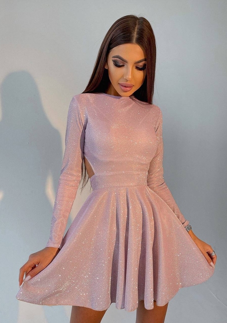 Блискуча сукня міні з відкритою спиною  | PUSHKA SHOP