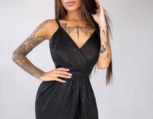 Блестящее платье-макси с разрезом Блестящее платье-макси с разрезом | PUSHKA SHOP