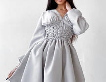 Платье с корсетной вставкой и пышной юбкой   Платье с корсетной вставкой и пышной юбкой   | PUSHKA SHOP