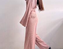 Повсякденний костюм із теплого трикотажу-рубчика | PUSHKA SHOP