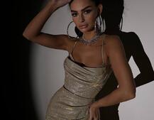 Сяючий комплект: корсет + спідниця міні з драпіруванням   | PUSHKA SHOP