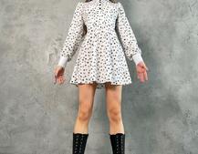 Платье-рубашка с воротничком, декорированным кружевом Платье-рубашка с воротничком, декорированным кружевом | PUSHKA SHOP