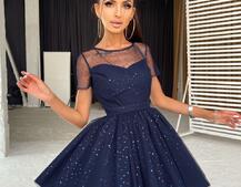 Платье-мини с голографическими блестками Платье-мини с голографическими блестками | PUSHKA SHOP