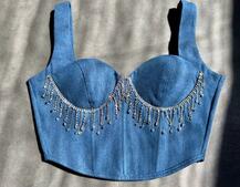 корсет декорований камінцями  Ручна робота | PUSHKA SHOP