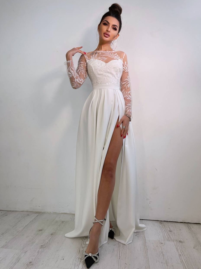 Сукня максі з паєтками та розрізом на спідниці Сукня максі з паєтками та розрізом на спідниці | PUSHKA SHOP