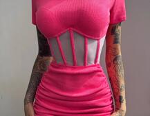 Сукня-міні  з елементами корсету  Довжину спідниці можна регулювати  | PUSHKA SHOP