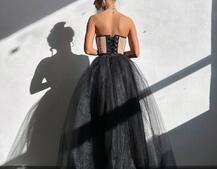 Комплект: корсет бюстьє декорований стразами + пишна спідниця максі  Ручна робота  | PUSHKA SHOP