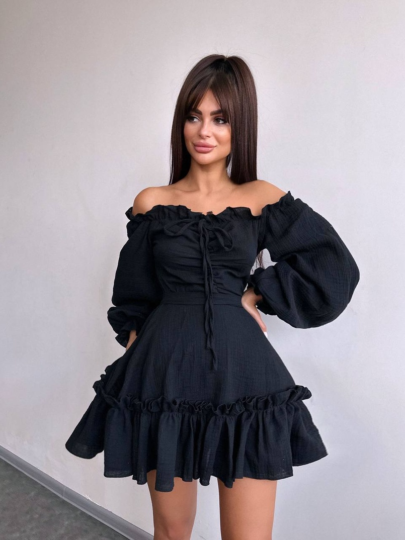 Муслінова сукня з рюшами   | PUSHKA SHOP