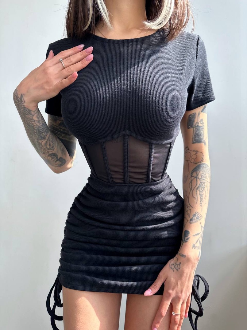 Сукня-міні  з елементами корсету  Довжину спідниці можна регулювати  Сукня-міні  з елементами корсету  Довжину спідниці можна регулювати  | PUSHKA SHOP