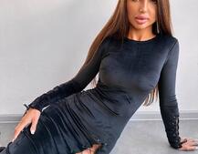 Оксамитова сукня міді зі шнурівкою | PUSHKA SHOP