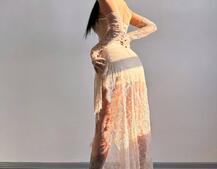 Мереживна сукня максі з рукавичками  | PUSHKA SHOP