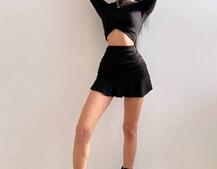 Трикотажный комплект: топ + юбка со сборкой   | PUSHKA SHOP