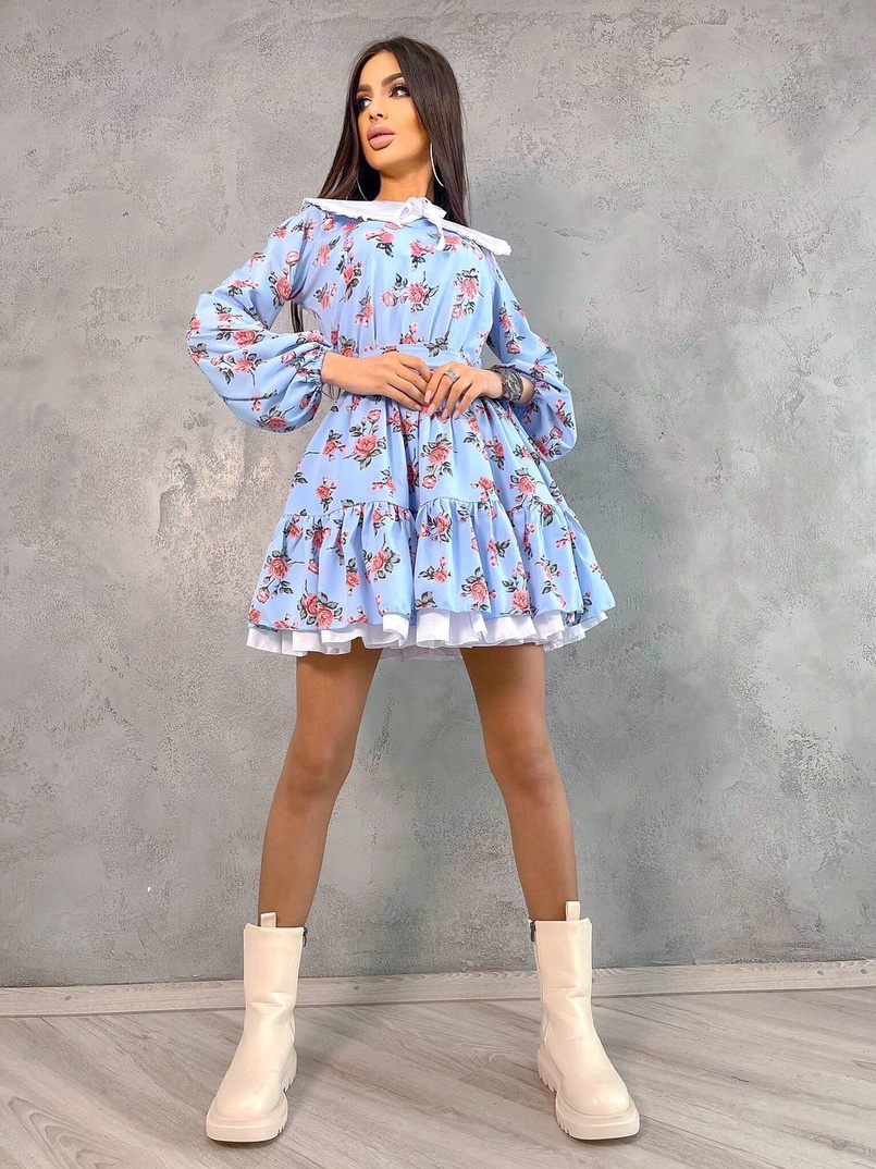 Платье со съёмным воротничком и подъюбником Платье со съёмным воротничком и подъюбником | PUSHKA SHOP