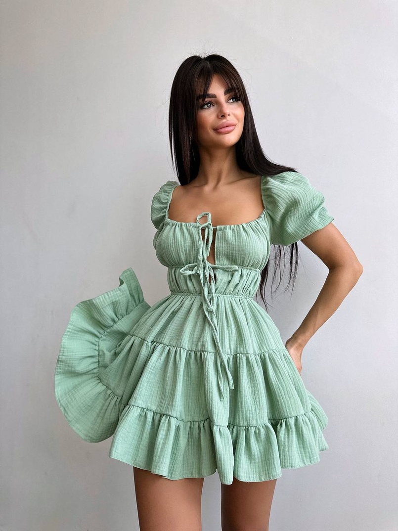 Муслінова сукня з рюшами   | PUSHKA SHOP