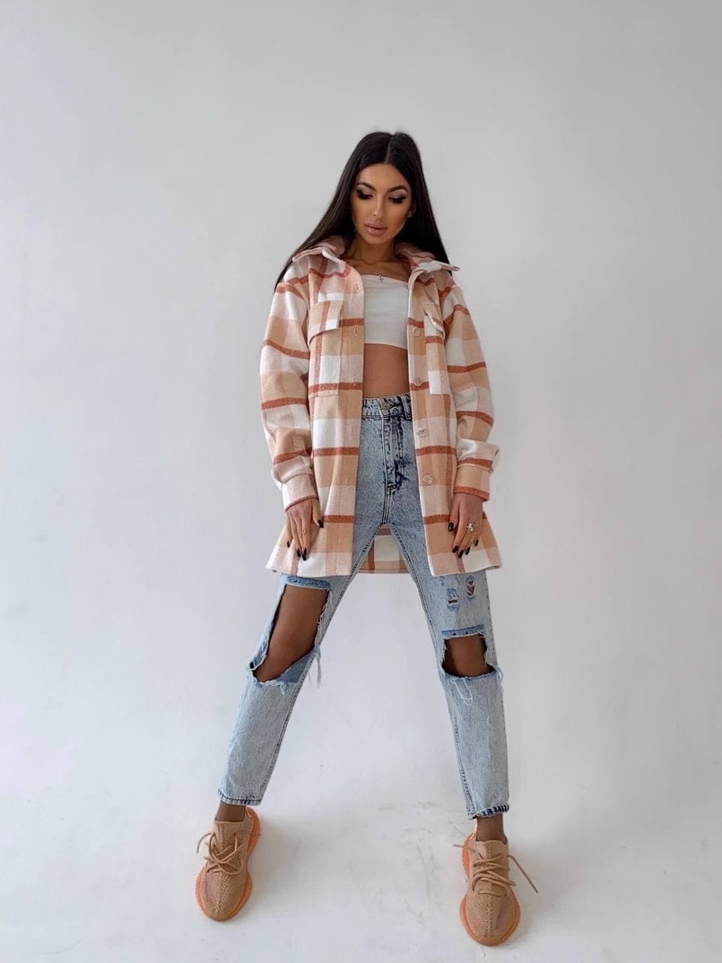 Кашемировая рубашка в клетку с капюшоном Кашемировая рубашка в клетку с капюшоном | PUSHKA SHOP