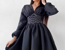 Платье с корсетной вставкой и пышной юбкой   Платье с корсетной вставкой и пышной юбкой   | PUSHKA SHOP