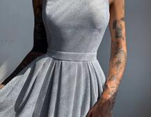 Сяюча сукня максі  зі шнурівкою на спинці | PUSHKA SHOP