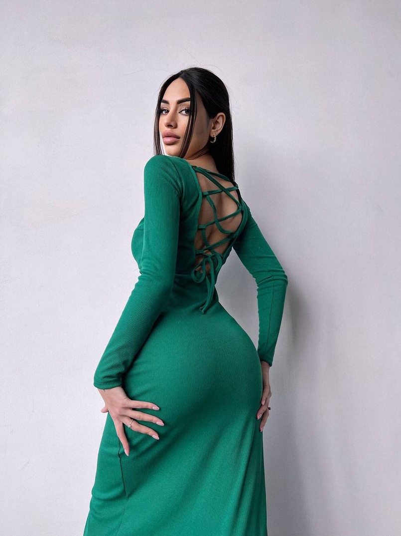 Плаття міді зі шнурівкою | PUSHKA SHOP