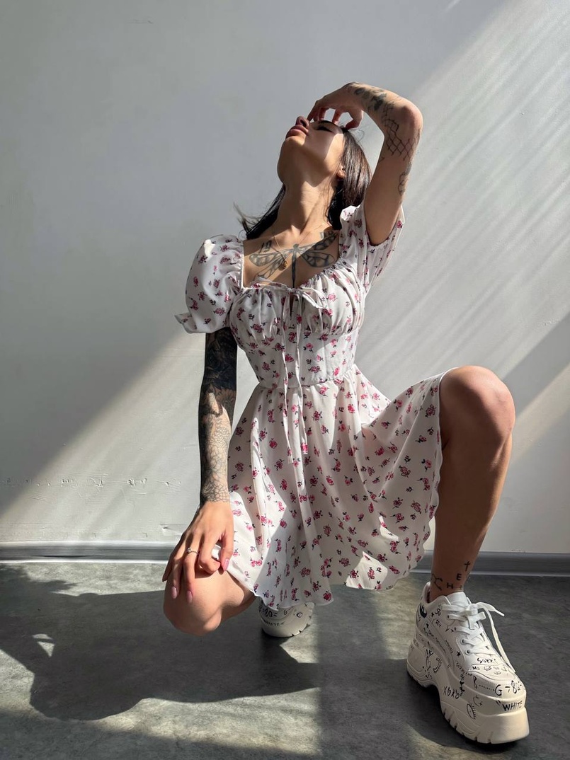 Сукня- міні у квітковий принт Сукня- міні у квітковий принт | PUSHKA SHOP