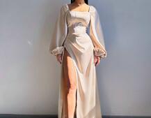 Атласний комплект: корсет + спідниця  максі з драпіруванням | PUSHKA SHOP