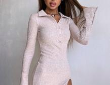 Трикотажна сукня з комірцем Трикотажна сукня з комірцем | PUSHKA SHOP