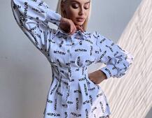 Приталена сорочка з принтом | PUSHKA SHOP