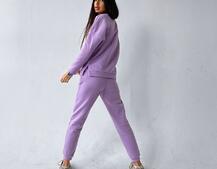 Лавандовый комплект тройка: Свитшот, джоггеры и желетка | PUSHKA SHOP