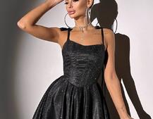 Блискуча корсетна сукня з пишною подвійною спідницею | PUSHKA SHOP