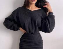 Сукня міні із теплого трикотажу Сукня міні із теплого трикотажу | PUSHKA SHOP