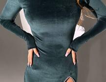 Оксамитова сукня міді з підплічниками, декорована стразами | PUSHKA SHOP