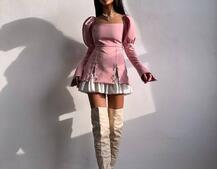 Сукня з об'ємними рукавами + спідниця з воланами Сукня з об'ємними рукавами + спідниця з воланами | PUSHKA SHOP