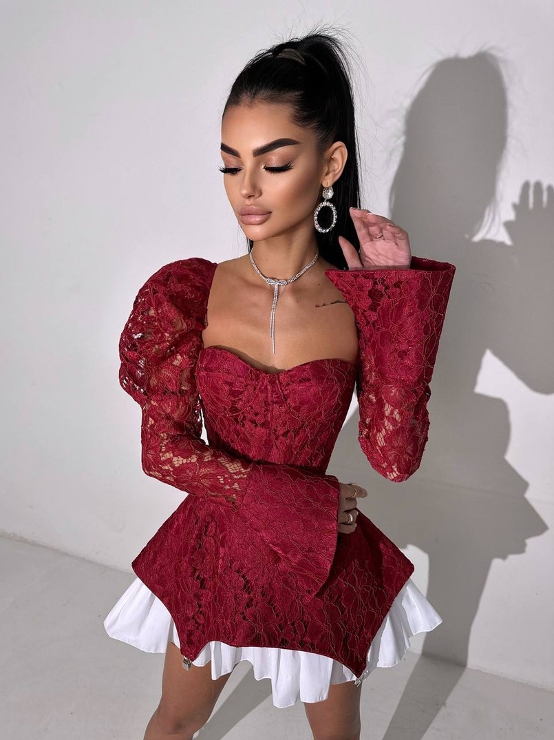 Мереживна сукня з чашечками  | PUSHKA SHOP