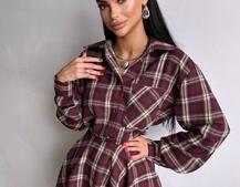 Комплект: сорочка + спідниця у клітинку  | PUSHKA SHOP